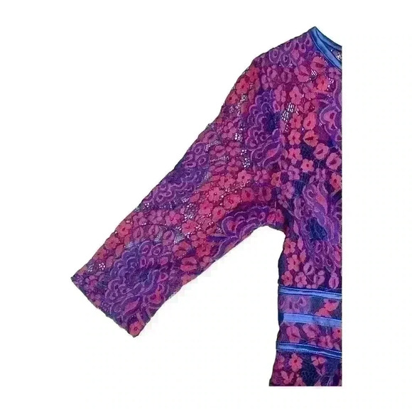Miusol Magenta & Blue Fit and Flare Lace Dress Small - Picture 5 of 9